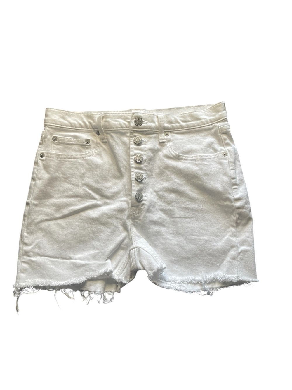 GAP High-Rise White Denim Button-Front Women’s Shorts